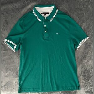 Michael Kors Men’s Green Cotton Polo Shirt (Medium)